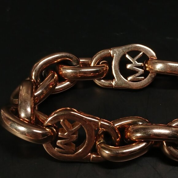 Michael Kors Rose Gold Tone Link Chain & Bangle Bracelet Set 8"/2.25" 139.6g - Picture 15 of 16